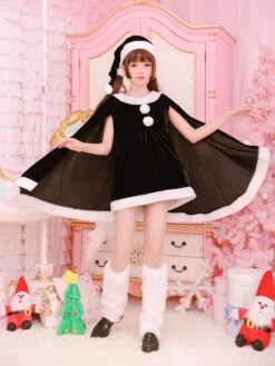 Christmas Costume Santa Claus Red Women Long Sleeve Dress And Hat Halloween -Dresses Store 0716dcb5 e86a 4fcb 9520 0570fb08fa29