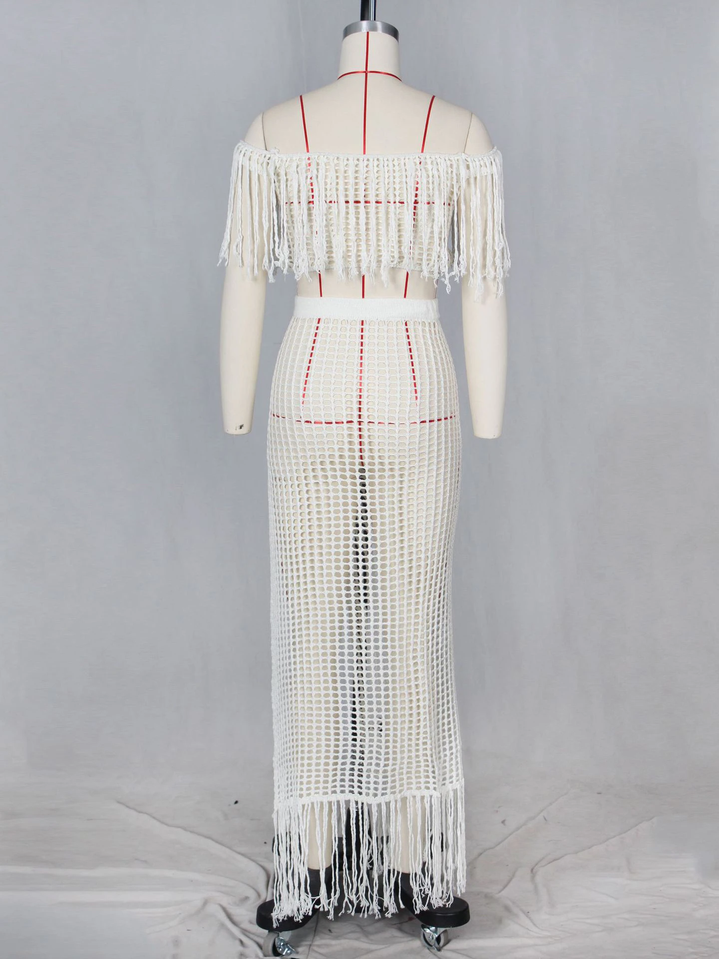 Women Cover Ups Rose Cut Out Bateau Neck Irregular Acrylic Summer Beach Swimwear 7 Women Cover Ups Rose Cut Out Bateau Neck Irregular Acrylic Summer Beach Swimwear - Image 5