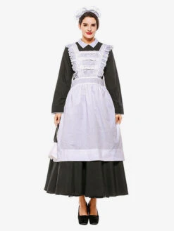 Halloween Costumes Woman's Maid Black Dress Apron Cotton Halloween Holidays Costumes -Dresses Store 14947af7 11bd 4b9e a7d0 b8455a7b9184
