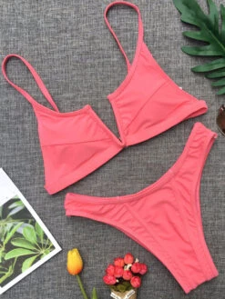 Sexy Triangle Bikini Beach Swimsuit Notched Women Bathing Suit -Dresses Store 201805291307194329146