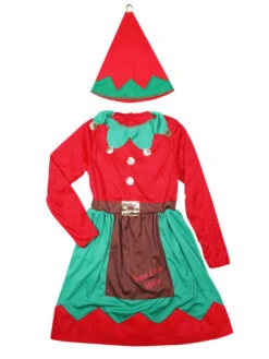 Christmas Elf Costume Kids Little Girls Dresses And Hat 2 Piece Set Halloween -Dresses Store 201812051453188076346