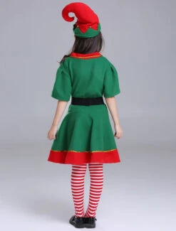 Kids Christmas Elf Costumes Little Girls Half Sleeve Dresses Set 3 Piece Halloween -Dresses Store 201812051453245479161