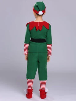 Christmas Elf Costume Kids Top Pants Green Outfit 5 Piece For Boys Halloween -Dresses Store 201812051453251511522