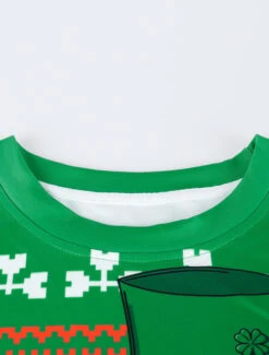 Green Sweatshirt St Patricks Day 3D Printed Clover Pullover Unisex Irish Long Sleeve Top Halloween -Dresses Store 201812261603051853285