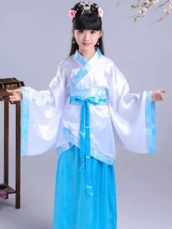 Kids Chinese Costume Hanfu Traditional Clothing Ancient Skirt Sash Top Outfit 3 Piece For Girls Halloween -Dresses Store 20181226161622165544