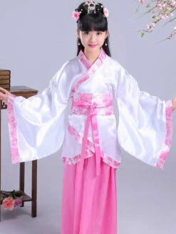 Kids Chinese Costume Hanfu Traditional Clothing Ancient Skirt Sash Top Outfit 3 Piece For Girls Halloween -Dresses Store 201812261616227028490