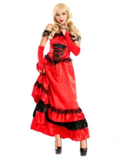 Flamenco Girls Red Dancer Outfit Adults Spanish Ballroom Dress Off Shoulder Paso Doble Costumes Carnival -Dresses Store 201902251013478128639