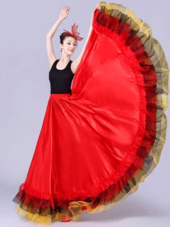 Flamenco Girls Yellow Mesh Billowing Dancing Skirt Adults Spanish Dancer Ballroom Dress Paso Doble Costumes Carnival 10 Flamenco Girls Yellow Mesh Billowing Dancing Skirt Adults Spanish Dancer Ballroom Dress Paso Doble Costumes Carnival -Dresses Store 20190225101352268297