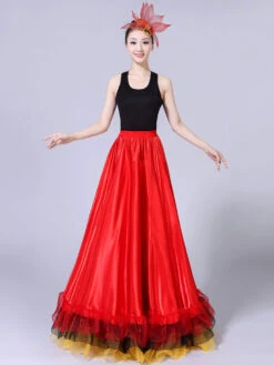 Flamenco Girls Yellow Mesh Billowing Dancing Skirt Adults Spanish Dancer Ballroom Dress Paso Doble Costumes Carnival 12 Flamenco Girls Yellow Mesh Billowing Dancing Skirt Adults Spanish Dancer Ballroom Dress Paso Doble Costumes Carnival -Dresses Store 201902251013530926772