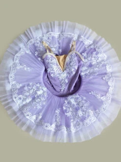 Ballet Dance Costume Kids Purple Beaded Applique Ballerina Tutu Dresses For Little Girls Halloween