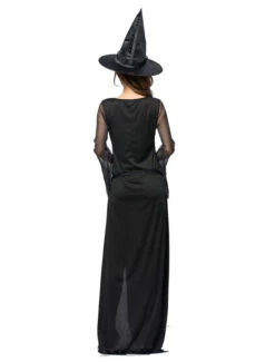 Witch Costume Carnival Women Sexy Split Black Maxi Long Sleeve Dresses Outfit -Dresses Store 201903011706243376483