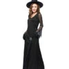 Witch Costume Carnival Women Sexy Split Black Maxi Long Sleeve Dresses Outfit -Dresses Store 201903011706252709387