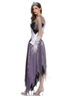 Zom Queen Costume Halloween Purple Corpse Bride Women Dresses Set -Dresses Store 201903011708034834566