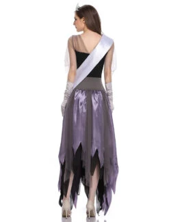 Zom Queen Costume Halloween Purple Corpse Bride Women Dresses Set -Dresses Store 201903011708037521778