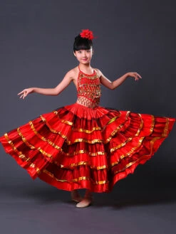 Kids Belly Dance Costumes Flamenco Dress Paso Doble Costumes Spanish Skirt For Girls Carnival -Dresses Store 2019031313491178391