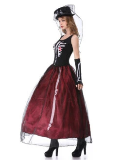 Black Carnival Costumes Headwear Dress Polyester Women Corpse Bride Mardi Gras Set Holidays Costumes -Dresses Store 201904011438381899442