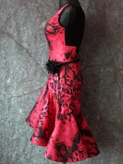 Dance Costumes Latin Dancer Dresses Coral Women Print Ruffle Skirt Dancing Wears Outfit Carnival -Dresses Store 201904181108316352407