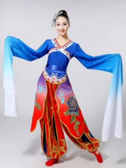 Women Classical Dance Costumes Chinese Jinghong Dance Long Sleeve Performance Costumes Halloween