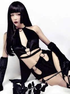 Jazz Dance Costumes Black Women Grommet Gloves Shorts Top 3 Pieces Dancing Wear Halloween -Dresses Store 201905131322088065315