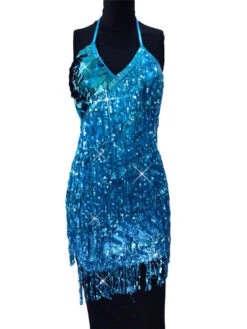 Dance Costumes Latin Dresses Golden Women Fringe Sequins Dancing Wears Outfits Carnival -Dresses Store 201905201004074489379