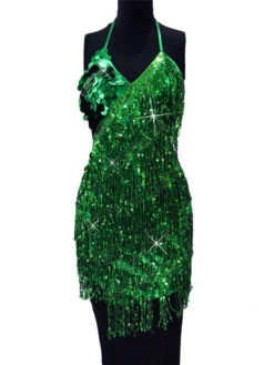 Dance Costumes Latin Dresses Golden Women Fringe Sequins Dancing Wears Outfits Carnival -Dresses Store 201905201004080784182