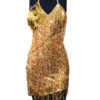 Dance Costumes Latin Dresses Golden Women Fringe Sequins Dancing Wears Outfits Carnival -Dresses Store 201905201004086725653