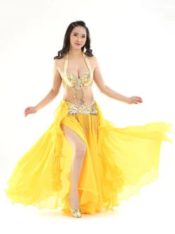 Belly Dance Costumes Split Rhinestones Ruffle Chiffon Women Performance Costume Halloween -Dresses Store 201905281506006592958