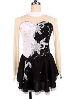 Skating Dress Red Floral Beading Ruffle Lycra Spandex Dance Costumes Halloween -Dresses Store 201906031751112855780