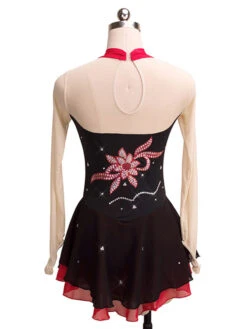 Skating Dress Red Floral Beading Ruffle Lycra Spandex Dance Costumes Halloween -Dresses Store 201906031751121915814