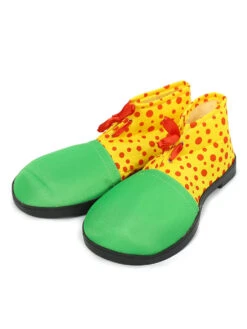 Carnival Fancy Costume Green Funny Costume Polka Dot Color Block Strappy Footwear Mardi Gras Holidays Clown Shoes