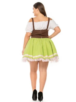 Halloween Costumes Beer Girl Costume Grass Green Multicolor Ruffles Dress Beer Girl Holidays Costumes Oktoberfest Costumes -Dresses Store 201907300959430103008