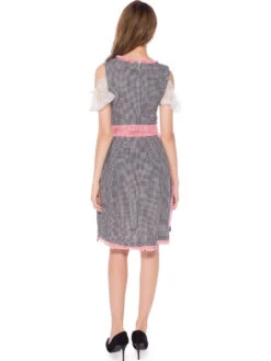 Beer Girl Costume Magenta Plaid Lace Up Dress Polyester Oktoberfest Holidays Costumes Oktoberfest Costumes -Dresses Store 201908061531511559464