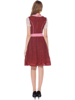 Beer Girl Costume Burgundy Plaid Lace Up Apron Polyester Oktoberfest Holidays Costumes Oktoberfest Costumes -Dresses Store 20190806153152066115