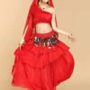 Belly Dance Costumes Sequins Ruffles One Shoulder Top Women Dancing Wear -Dresses Store 201908241041532476236