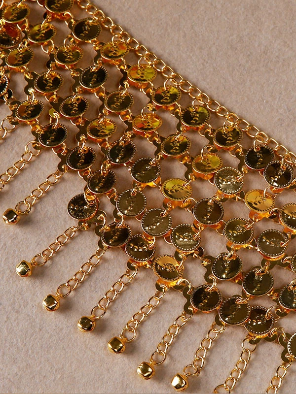 Belly Dance Waist Chain Metallic Belly Dancer Fringe Women Performance Costume 4 Belly Dance Waist Chain Metallic Belly Dancer Fringe Women Performance Costume - Image 2