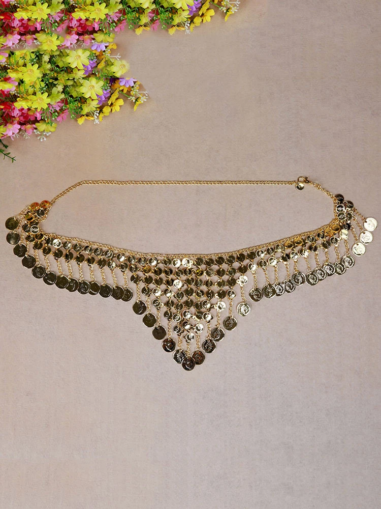 Belly Dance Waist Chain Metallic Belly Dancer Fringe Women Performance Costume 3 Belly Dance Waist Chain Metallic Belly Dancer Fringe Women Performance Costume