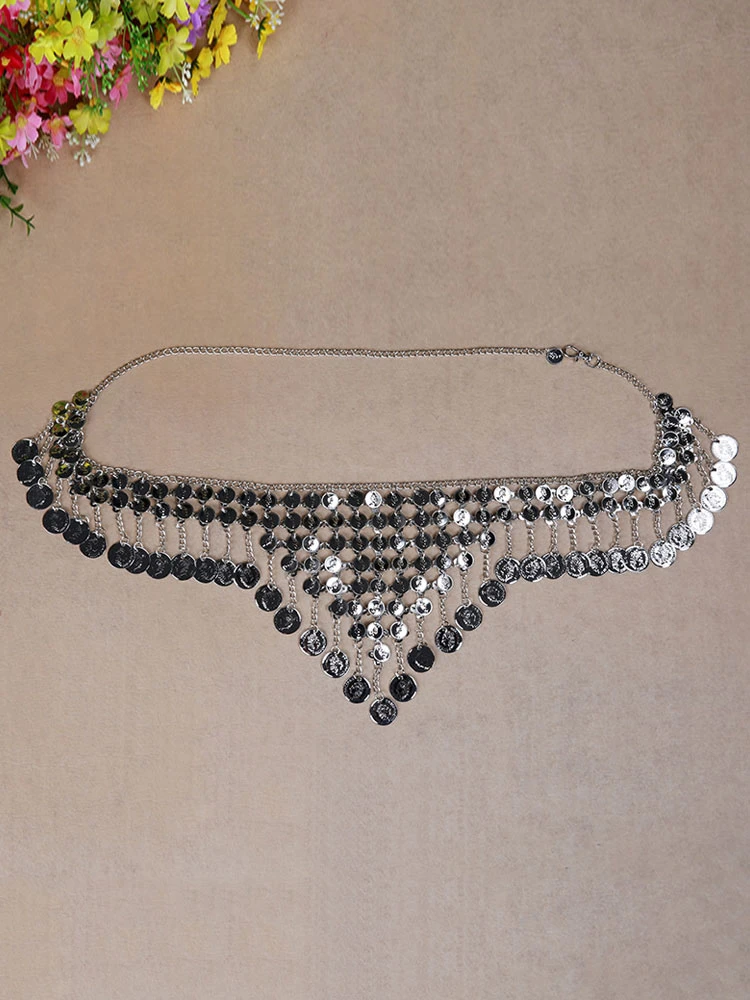 Belly Dance Waist Chain Metallic Belly Dancer Fringe Women Performance Costume 6 Belly Dance Waist Chain Metallic Belly Dancer Fringe Women Performance Costume - Image 4