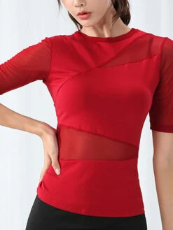 Latin Dance Costumes Tulle Semi Sheer Top Women Dancing Wears Outfit Carnival -Dresses Store 201908281625394221104