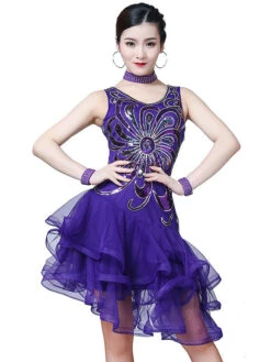 Latin Dance Costumes Sequin Tulle Ruffle Women Dancing Costumes Carnival 11 Latin Dance Costumes Sequin Tulle Ruffle Women Dancing Costumes Carnival -Dresses Store 201911051740286144398