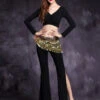 Belly Dance Set V Neck High Slit Crop Top With Pant 2 Piece Women Dancing Wear -Dresses Store 201911061732599998221