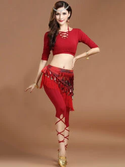 Belly Dance Pants Sequin Fringe Dancing Wear For Women -Dresses Store 201911061733014889272