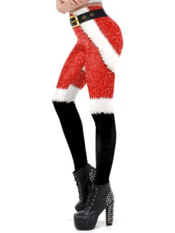 Women Christmas Costumes Santa Claus Red Skinny Leg Pant -Dresses Store 201911181434502768049