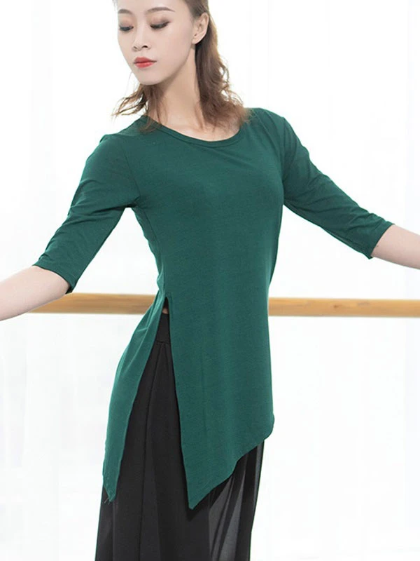 Dance Uniform Costumes Top Slit Irregular Modal Women Dancing Performance Wears Carnival 8 Dance Uniform Costumes Top Slit Irregular Modal Women Dancing Performance Wears Carnival - Image 6