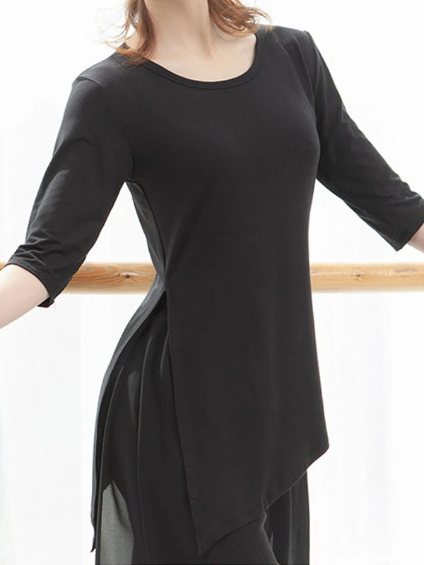 Dance Uniform Costumes Top Slit Irregular Modal Women Dancing Performance Wears Carnival 6 Dance Uniform Costumes Top Slit Irregular Modal Women Dancing Performance Wears Carnival - Image 4