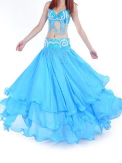 Belly Dance Long Skirt Ruffle Layered Women Dancing Wear -Dresses Store 201911281746465007632