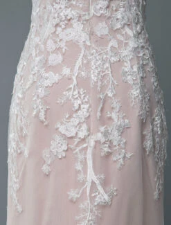 Simple Wedding Dress Mermaid Jewel Neck Short Sleeves Floor Length Lace Bridal Gowns With Train Free Customization -Dresses Store 202001131356148491516