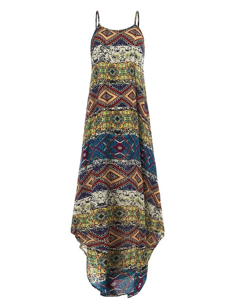 Boho Maxi Dress Women Sleeveless Printed Long Dress 6 Boho Maxi Dress Women Sleeveless Printed Long Dress - Image 4