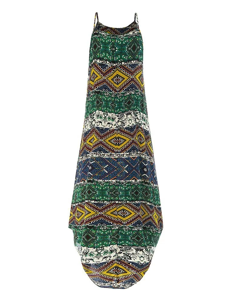 Boho Maxi Dress Women Sleeveless Printed Long Dress 7 Boho Maxi Dress Women Sleeveless Printed Long Dress - Image 5