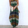 Boho Maxi Dress Women Sleeveless Printed Long Dress -Dresses Store 202007161345187788087