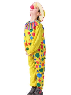 Carnival Circus Costume Yellow Unisex Jumpsuit Hat Set Polyester Carnival Holidays Costumes -Dresses Store 202008181408000045505